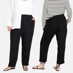 🆕 Old Navy High Rise Linen  Straight
Leg Pants Black XL